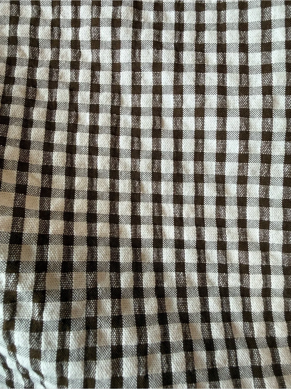 Zara Black and White Gingham Tie-Front Blouse